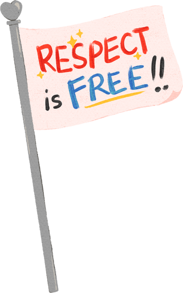 Handdrawn Textured Respect is Free Flag